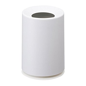Ideaco TUBELOR Mini Designer Round Countertop Trash Can, Conceals any Plastic Bag 0.3 Gal / 1.2L, WHITE
