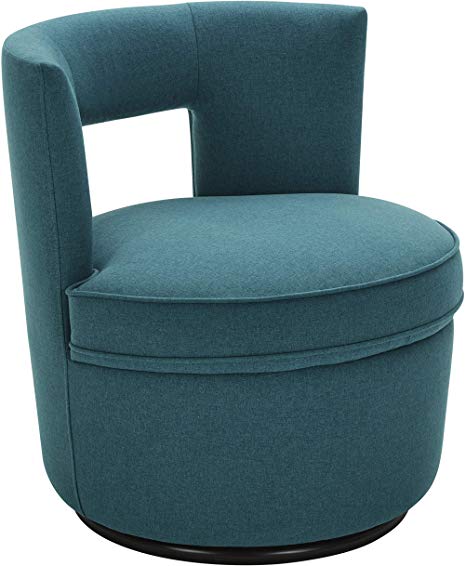 Rivet Slade Contemporary Foam-Padded Living Room Swivel Chair, 27"W, Aqua