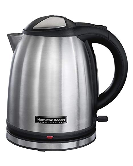 Hamilton Beach HKE100-UK Commercial Stainless Steel Electric Kettle, 1 Litre, 1400 Watt, Silver