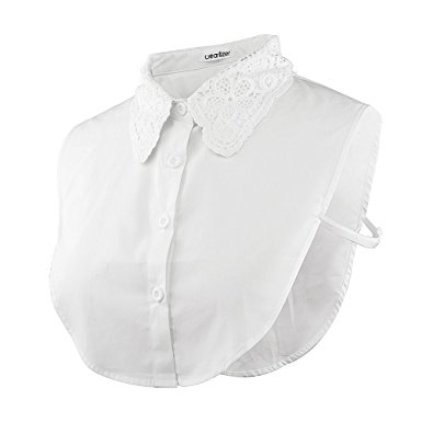 Wearlizer Fake Collar False Faux Doll Collar Detachable Blouse Women's Half Shirts White Vintage Elegant