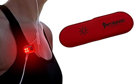 MyBand Clip on Flashlight - Sports Safety - Red Safety Light - Magnetic Clip on Light - Visibility with Two Modes - Waterproof - for Running, Cycling, Walking, Hiking - Free Extra Battery