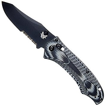 Benchmade 950SBK Osborne Rift, Black/Gray G10 Handle, 3.67in. Black ComboEdge Blade Folding Knife