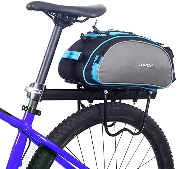 Lixada Bicycle Rear Rack Bag 13L Multifunctional Bike Rack Seat Bag Bike Saddle Bag Outdoor Bicycle Pannier Trunk