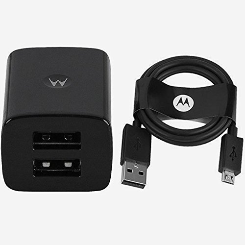 Motorola 1150 Mah Dual Port USB Ac Charger 5797 Power Pack for Motorola Devices, 3 Feet Long, with OEM Micro USB Cable - Black - Non Retail Packaging