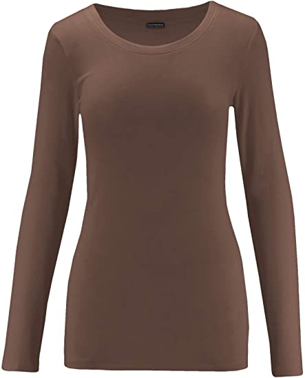 ClothingAve. Womens Essential Basic Undershirt, Loungewear | Soft Cotton Blend Long Sleeve, Value Packs, Crew Neck