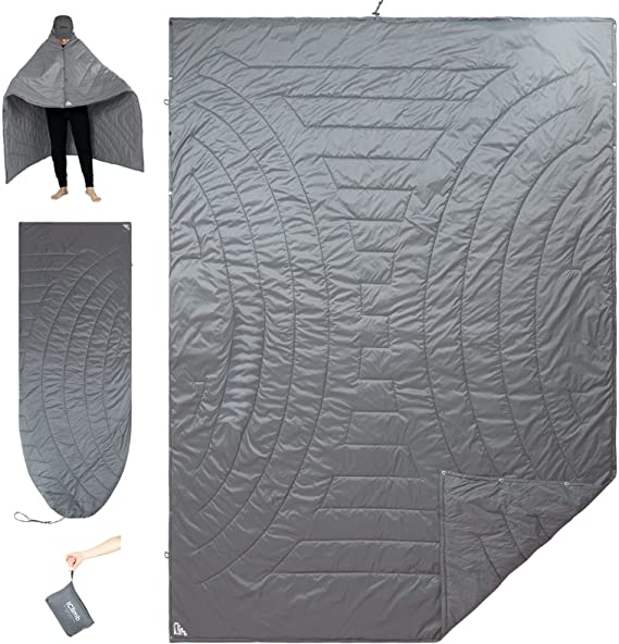 iClimb 3M Thinsulate Insulation Warm Camping Blanket Ultralight Compact (Light Grey)