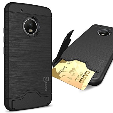 Moto G5 Plus Case, Moto G Plus 5th Generation Case, Moto X 2017 Case, CoverON [SecureCard Series] Slim Hybrid Cover with Card Slot and Kickstand for Motorola Moto X (2017 Version) / G5 Plus Black