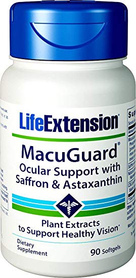 Life Extension MacuGuard Ocular Support with Saffron & Astaxanthin, 90 softgels