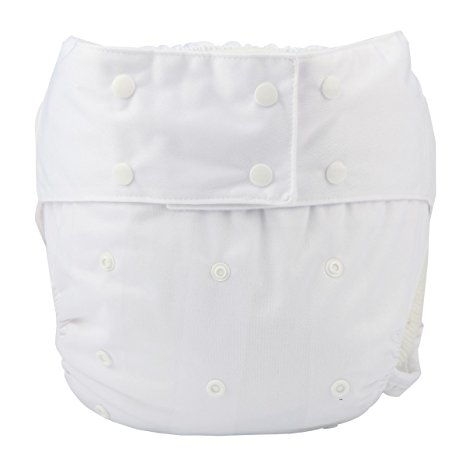 Sigzagor Teen Adult Cloth Diaper Nappy Reusable Washable For Disability Incontinence (White)