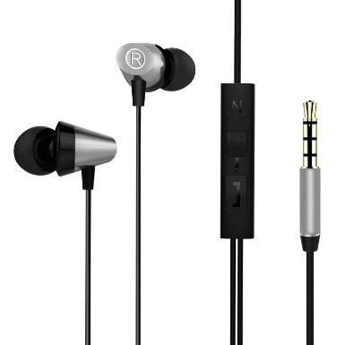 ONSON Headphones,Premium Stereo Heavy Bass In-Ear Wired Metal Earphones Universal Earbuds with 3.5MM Jack for iPhone Samsung HTC Smartphones and Music Player, Black