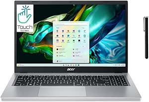 acer Aspire 3 Touch Slim Laptop in Silver Ryzen 5 4-Core up to 4.3GHz 16GB RAM 1TB SSD 15.6in FHD Web Cam WiFi HDMI W11 Pen (A315S - Renewed)