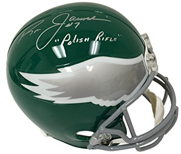 Ron Jaworski Signed Eagles Full Size Throwback Replica Helmet Polish Rifle JSA