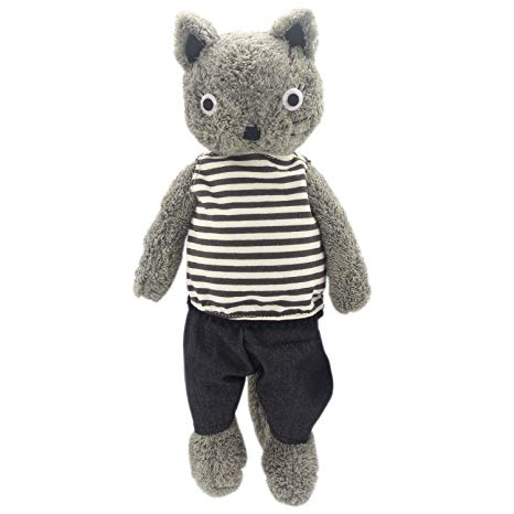 JIARU Dressed Stuffed Animals Cat Plush Toys Grey 13 Inches