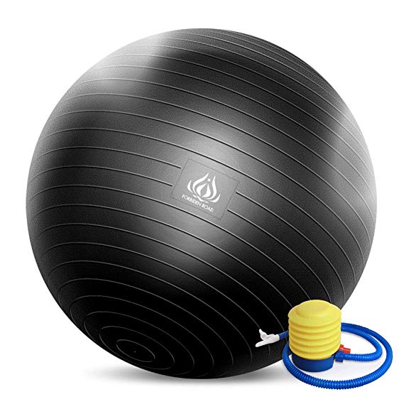 Forbidden Road Exercise Yoga Ball (45CM-85CM, 4 Colors) 400 lbs Anti-Burst Slip-Resistant Yoga Balance Stability Swiss Ball for Fitness Exercise with Free Air Pump