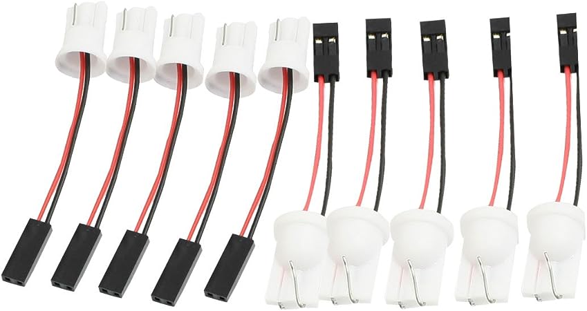 sourcingmap Truck Car Auto T10 W5W LED Bulb Light Wire Harness Adapter 10 Pcs