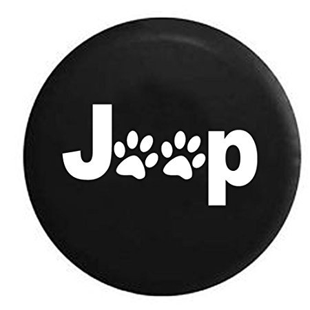 Jeep Paw Prints Dog Lover Spare Tire Cover Black 31 in