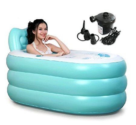 Back to 20s Adult Inflatable Bath Tub (Blue, Large)