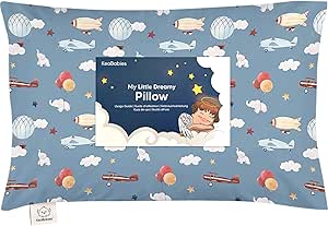 Toddler Pillow with Pillowcase - My Little Dreamy Pillow - Organic Cotton Toddler Pillows for Sleeping, Kids Pillow, Travel Pillows for Sleeping, Mini Pillow, Toddler Bed Pillows (Up & Away)