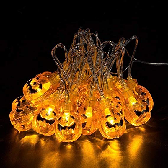 iGearPro Pumpkin LED String Lights, 7foot 20 LED Waterproof Decorative Lights Dimmable for Indoor and Outdoor, Bedroom, Patio, Garden, Wedding, Parties, UL Listed (Warm White)