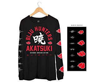 Ripple Junction Naruto Shippuden Adult Unisex Bijuu Hunters Heavy Weight 100% Cotton Long Sleeve Crew T-Shirt