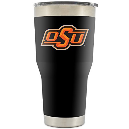 Simple Modern Oklahoma State University 30oz Cruiser Tumbler - Vacuum Insulated Double Walled 18 8 Stainless Steel Travel Mug - OSU Cowboys Licensed College Tailgate Coffee Cup - Powder Coated Black