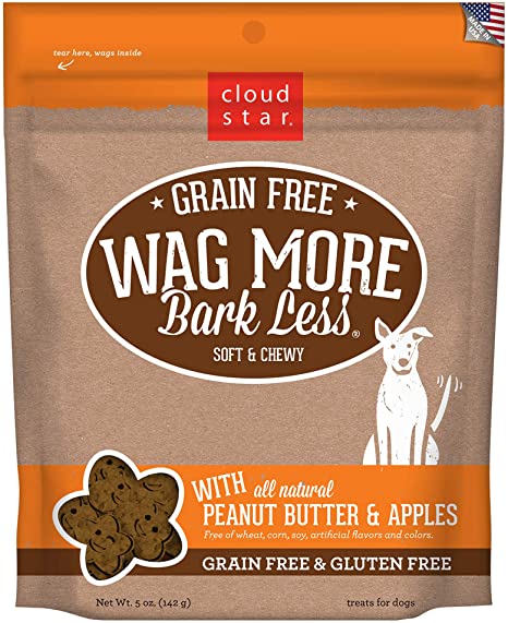 Cloud Star Wag More Bark Less Grain Free Soft and Chewy Biscuit Dog Treats, Oven Baked in The USA
