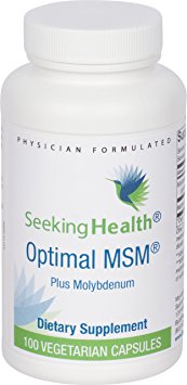 MSM Plus Molybdenum | 750 mg Methylsulfonylmethane (MSM) with 25 mcg Molybdenum | 100 Easy-To-Swallow Vegetarian Capsules | Free of Common Allergens