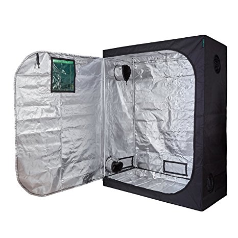 Oppolite Hydroponic 48"x24"x72" 48"x48"x80" 96"x48"x80" Grow Tent for Indoor Seedling Plant Growing /Green View Window METAL Corners (60"X32"X80")