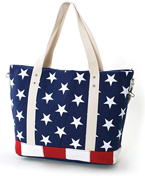 Stars and Stripes USA Flag Canvas Tote Bag