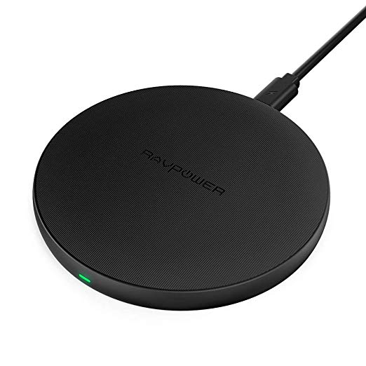 RAVPower Wireless Charger Qi-Certified Wireless Charging Pad for iPhone XS/XR/XS Max, Galaxy S9 and All Qi-Enabled Devices with Anti Slip Design