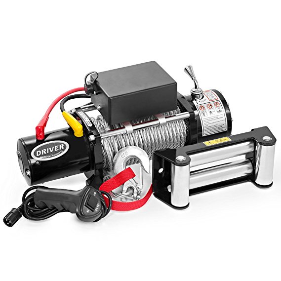 LD12-PRO Electric Heavy Duty Recovery Winch - 12,000 lbs. Capacity - Wired Remote Control - by Driver Recovery Products