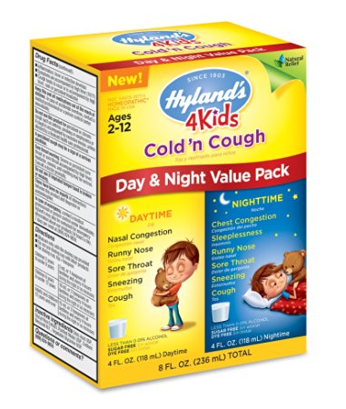 Hyland's 4 Kids Cold and Cough Day and Night Value Pack, Natural Common Cold Symptom Relief, 8 Ounce
