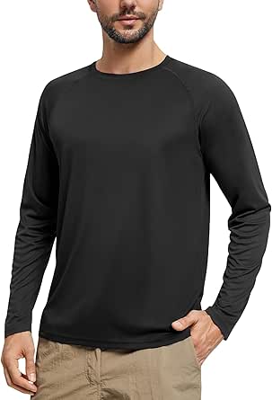 Men's UPF50  Rash Guard Swim Shirts Long Sleeve SPF Sun Shirts for Men Hiking Fishing Lightweight Quick Dry