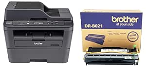 Brother DCP-L2541DW Multi-Function Monochrome Laser Printer with Wi-Fi, Network & Auto Duplex Printing & DR-B021 Drum Cartridge, Gray, Standard