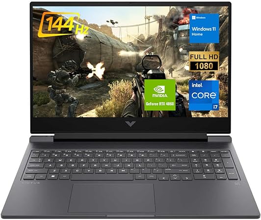 HP Victus Gaming Laptop, 16.1" FHD 144Hz Display, Intel Core i7-13700HX, NVIDIA GeForce RTX 4060, 64GB DDR5 RAM, 1TB SSD, Wi-Fi 6, Webcam, Backlit KB, RJ-45, HDMI, Windows 11 Home, Silver