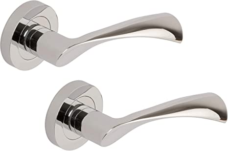 Excel Flex Passage Door Handles, Polished Chrome, Round Rose