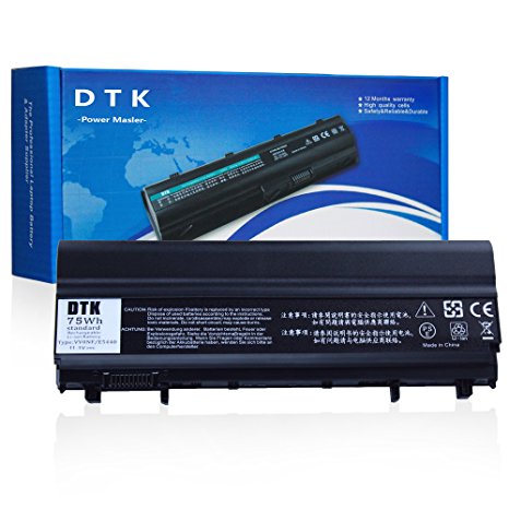 DTK New Laptop Battery high capacity 9 cells 11.1V 6600MAH Replacement for DELL E5440 E5540 P/N: N5YH9 VV0NF VVONF VJXMC 0M7T5F 0K8HC 1N9C0 7W6K0 F49WX NVWGM CXF66 WGCW6