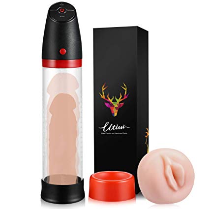 Penis Vacuum Pump,Utimi Male Rechargeable Automatic Enhancement Training Device with 4 Suction Intensities for Stronger Bigger Erections