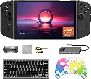 Lenovo Legion Go 512GB Gaming Handheld 8.8-inch Touchscreen 144Hz 2K QHD AMD Ryzen Z1 Extreme Processor, Inkjet Wireless Pro Controller, Hub, Keyboard & Mouse Combo, 7 in 1 Bundle