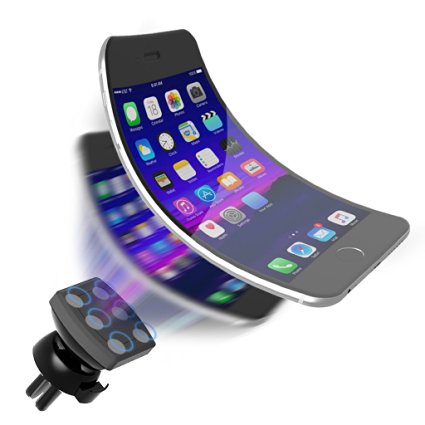 Car Mount, Yoyomax® [Air Vent Magnetic] Car Mount Holder for Phones [Hexa Neodymium Core] Car Mount Phone Holder for Galaxy S7 S6 Edge Note 5 4 LG G5 G4 iPhone 6 6S SE Plus Nexus 5x 6P More - Black