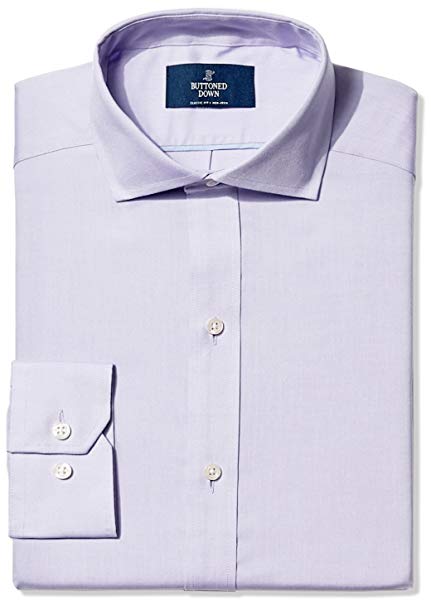 Amazon Brand - BUTTONED DOWN Men's Fitted Solid Pinpoint Dress Shirt, Supima Cotton Non-Iron