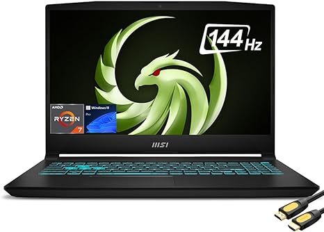 MSI Bravo 15 Gaming Laptop, 15.6" FHD Display 144Hz, AMD Ryzen 7 7735HS 8-Core up to 4.75GHz, GeForce RTX 4060, 64GB DDR5, 2TB SSD, VR Ready, RGB Keyboard, WiFi 6, USB-C, RJ45, SPS HDMI, Win 11 Pro