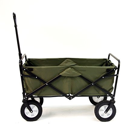 Mac Sports Collapsible Folding Outdoor Utility Wagon, Green