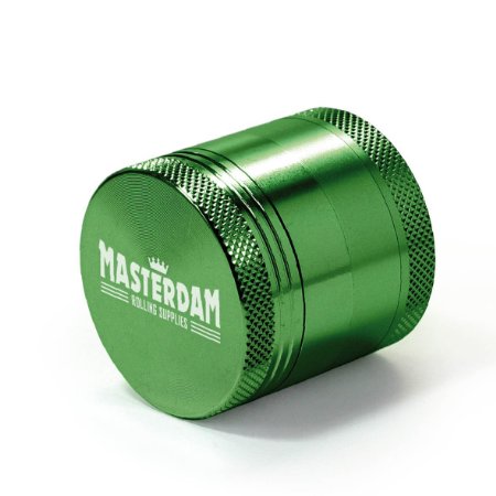 MASTERDAM Grinders | 1.6 inch Ultra-Portable Herb Grinder with Pollen Catcher | 4-Piece Anodized Aluminum | Green