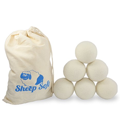 6 Wool Dryer Balls Organic Fabric Softener Drying Ball