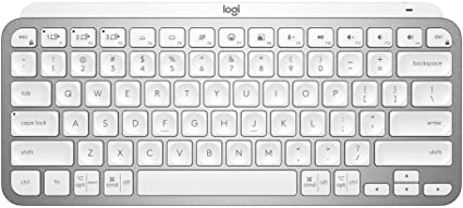 Logitech MX Keys Mini Minimalist Wireless Illuminated Keyboard, Compact, Bluetooth, Backlit, USB-C, Compatible with Apple macOS, iOS, Windows, Linux, Android, Metal Build - Pale Gray