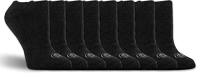 Doctor's Choice Diabetic Socks, No Show, Medium, Sock Size 9-11, Black, 4 Pairs