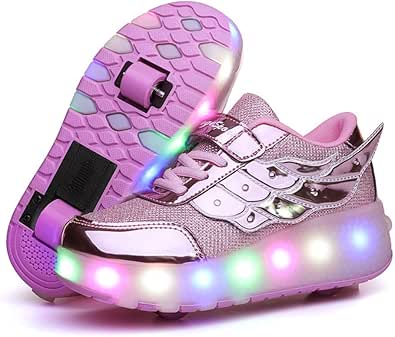 Ufatansy Roller Skate Shoes LED Light Up Shoes with Wheels Roller Shoes USB Rechargealbe Shoes Kids Gifts