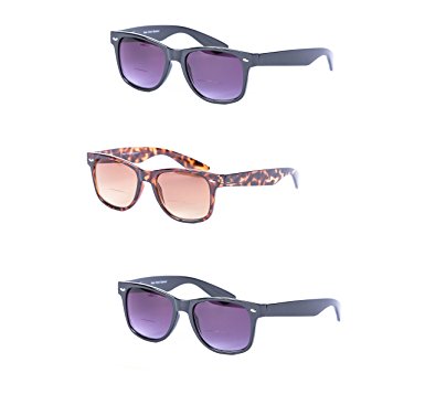 3 Pair of Classic Unisex Bifocal Sunglasses - Outdoor Reading Sunglasses