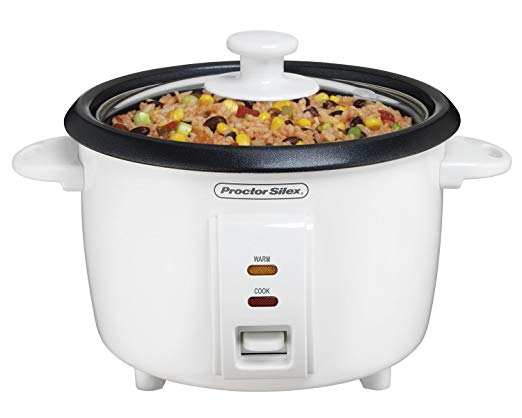 Proctor Silex (37534NR) Rice Cooker 4 Cups uncooked resulting in 8 Cups cooked, Mini, White